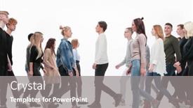  Presentation with diverse people - Audience pleasing slide set consisting of diverse-young-people-walking backdrop and a gray colored foreground