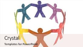  Presentation with clipping - PPT theme with diversidad cultural - circle of colorful people background and a lemonade colored foreground