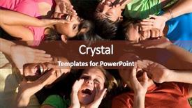  Presentation with cultural - Beautiful presentation theme featuring diversidad cultural - group shouting backdrop and a tawny brown colored foreground