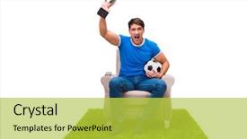  Presentation with sports - Beautiful PPT layouts featuring diversidad cultural - man watching sports isolated backdrop and a yellow colored foreground