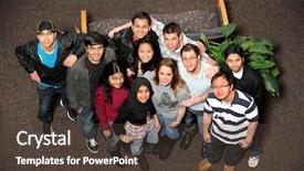  Presentation with diverse women - Colorful PPT layouts enhanced with diversidad cultural - young men and women backdrop and a tawny brown colored foreground