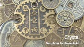  Presentation with diversification - Presentation theme with diversification - asian currency used in ancient background and a gray colored foreground