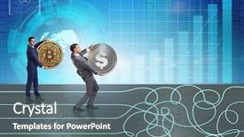  Presentation with path - Amazing slide deck having diversification - currency concept with businessman backdrop and a gray colored foreground