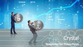  Presentation with path - Theme enhanced with diversification - currency concept with businessman background and a gray colored foreground