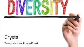  Presentation with diversity inclusion diverse and inclusive - Amazing presentation design having diversification - hand with marker writing backdrop and a white colored foreground