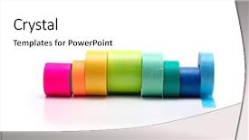  Presentation with diversify - Colorful PPT theme enhanced with diversify - colorful masking tapes aligned backdrop and a white colored foreground