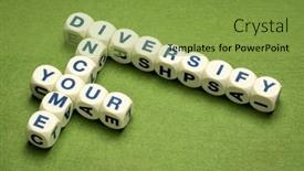  Presentation with diversify - Cool new PPT theme with diversify-your-income-crossword backdrop and a yellow colored foreground