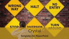  Presentation with brick - Amazing theme having diversion and turn around road backdrop and a gold colored foreground