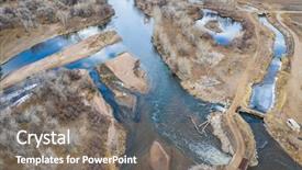  Presentation with water river - Colorful slides enhanced with diversion on south platte river backdrop and a gray colored foreground