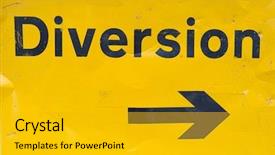  Presentation with traffic - Beautiful presentation theme featuring diversion sign for traffic backdrop and a gold colored foreground