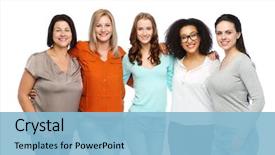  Presentation with diverse women - Cool new presentation with diversity - friendship fashion body positive diverse backdrop and a light blue colored foreground