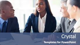  Presentation with meeting - Colorful PPT theme enhanced with diversity - group of businesspeople having backdrop and a ocean colored foreground