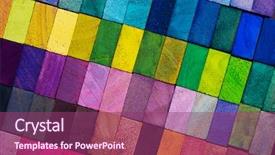  Presentation with blocks - Audience pleasing PPT theme consisting of diversity - spectrum of multi colored wooden backdrop and a violet colored foreground