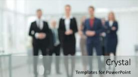  Presentation with diversity business ethics - Audience pleasing theme consisting of diversity business people meeting team backdrop and a light gray colored foreground