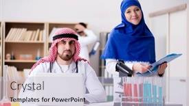  Presentation with diversity - Beautiful PPT theme featuring diversity-concept-with-doctors backdrop and a lemonade colored foreground