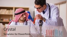  Presentation with diversity - Amazing theme having diversity concept with doctors in hospital backdrop and a mint green colored foreground