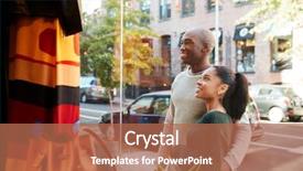  Presentation with clothes shop - Theme enhanced with diversity eye - smiling couple looking background and a coral colored foreground