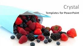  Presentation with diversity - Presentation having diversity fresh forest fruit in blue bag background and a white colored foreground