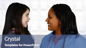  Presentation with diversity - Slide set enhanced with diversity health - nurse with a patient background and a  colored foreground