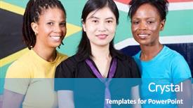  Presentation with south africa - Cool new presentation with group of young south african backdrop and a teal colored foreground