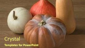  Presentation with taste - Colorful presentation theme enhanced with diversity in shape and taste of fresh pumpkins backdrop and a tawny brown colored foreground