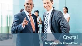  Presentation with diversity inclusion - Presentation theme enhanced with diversity inclusion - business team with asian background and a ocean colored foreground