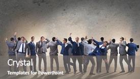  Presentation with concept for problem solving many - PPT theme having diversity inclusion - many business people in cooperation background and a gray colored foreground