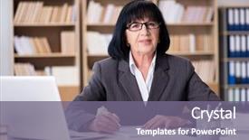  Presentation with flouride treatmnt in the dental office - Colorful PPT theme enhanced with diversity inclusion - mature businesswoman working backdrop and a gray colored foreground