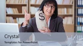  Presentation with flouride treatmnt in the dental office - Presentation design featuring diversity inclusion - mature businesswoman working background and a light blue colored foreground