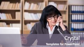  Presentation with disability office - Slide deck enhanced with diversity inclusion - mature businesswoman working background and a gray colored foreground