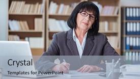  Presentation with diversity inclusion - Amazing presentation theme having diversity inclusion - mature businesswoman working backdrop and a light blue colored foreground