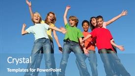  Presentation with diversity teen - Theme consisting of diversity kids or children group background and a  colored foreground