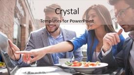  Presentation with cafe - Theme with diversity lawyer - business colleagues sitting background and a soft green colored foreground