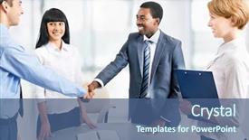  Presentation with diversity hands - Audience pleasing presentation design consisting of diversity lawyer - business people shaking hands finishing backdrop and a ocean colored foreground