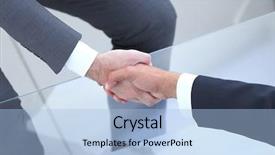  Presentation with hand shake law office - Cool new slide set with diversity lawyer - colleagues shaking hands in office backdrop and a  colored foreground