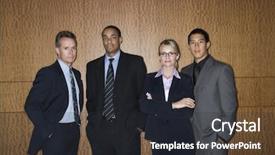  Presentation with stand - Audience pleasing PPT theme consisting of diversity lawyer - ethnically diverse businessmen backdrop and a dark gray colored foreground