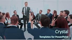  Presentation with lawyer - Theme having diversity lawyer - presentation to the large number background and a ocean colored foreground