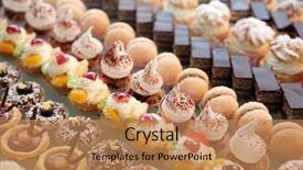  Presentation with diversity - PPT theme featuring diversity of pastry decorated background and a coral colored foreground