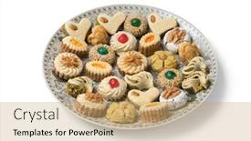  Presentation with diversity - Beautiful PPT theme featuring diversity of traditional festive moroccan cookies isolated on white background backdrop and a coral colored foreground