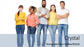  Presentation with diversity women - Cool new presentation theme with decent - diversity race ethnicity and people backdrop and a light blue colored foreground