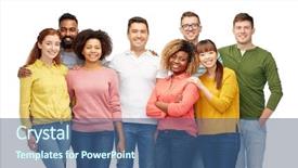  Presentation with diversity women - Cool new theme with age difference - diversity race ethnicity and people backdrop and a ocean colored foreground