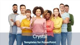  Presentation with diversity women - Colorful slide deck enhanced with diversity race ethnicity and people backdrop and a ocean colored foreground