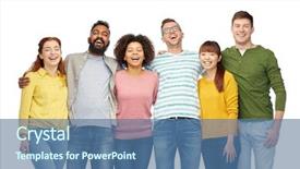  Presentation with diversity women - Presentation having diversity race ethnicity and people background and a ocean colored foreground