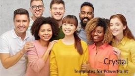  Presentation with diversity women - Cool new presentation theme with diversity race ethnicity and people backdrop and a gold colored foreground