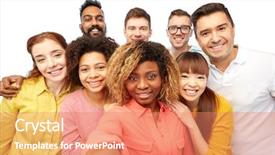  Presentation with diversity women - Theme featuring diversity race ethnicity technology background and a coral colored foreground