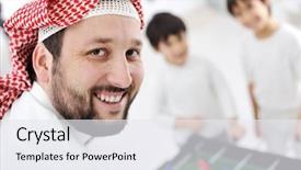  Presentation with arabic kids - Slide deck featuring diversity sports - arabic muslim family playing background and a sky blue colored foreground