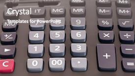  Presentation with calculator - Audience pleasing presentation theme consisting of divided equally - big black calculator - close backdrop and a gray colored foreground