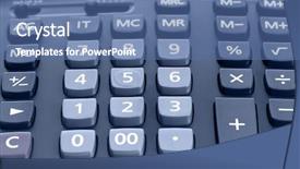  Presentation with calculator - Audience pleasing presentation consisting of divided equally - big black calculator - close backdrop and a ocean colored foreground