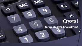  Presentation with black hitory - PPT layouts featuring divided equally - big black calculator - keypad background and a tawny brown colored foreground