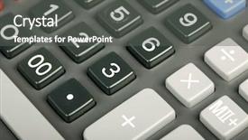 Presentation with calculator - Beautiful presentation design featuring divided equally - calculator close-up shot backdrop and a dark gray colored foreground